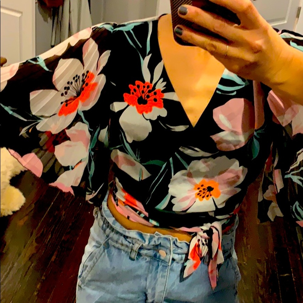 Colorful open-back top